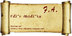 Für Abiáta névjegykártya
